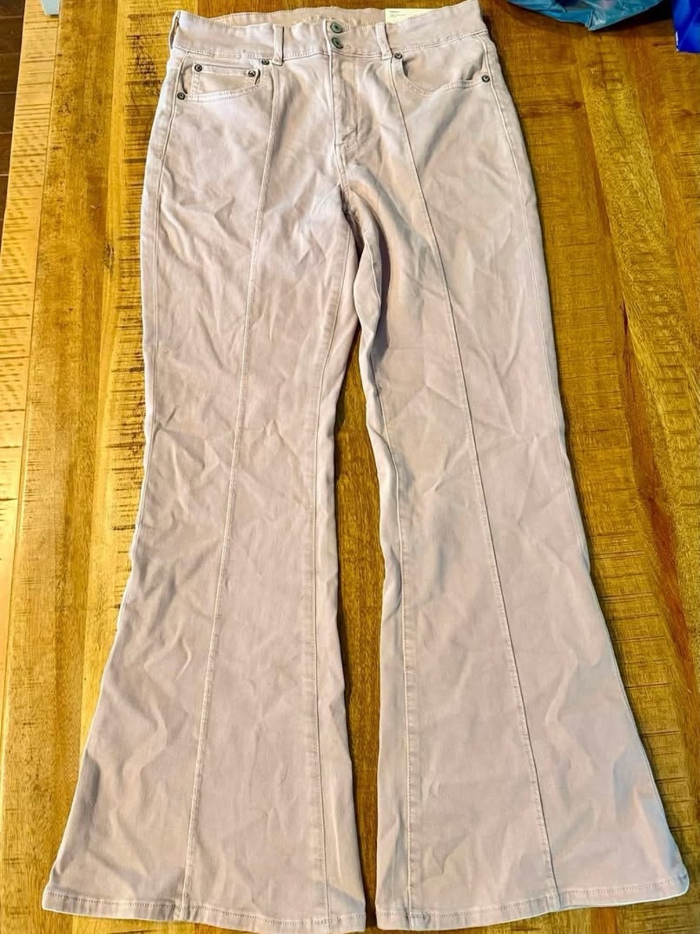 American Eagle Super Hi-Rise Flare Jeans - Dusty Mauve Pink